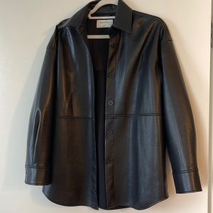 Aritzia Babaton Leather Shirt Jacket